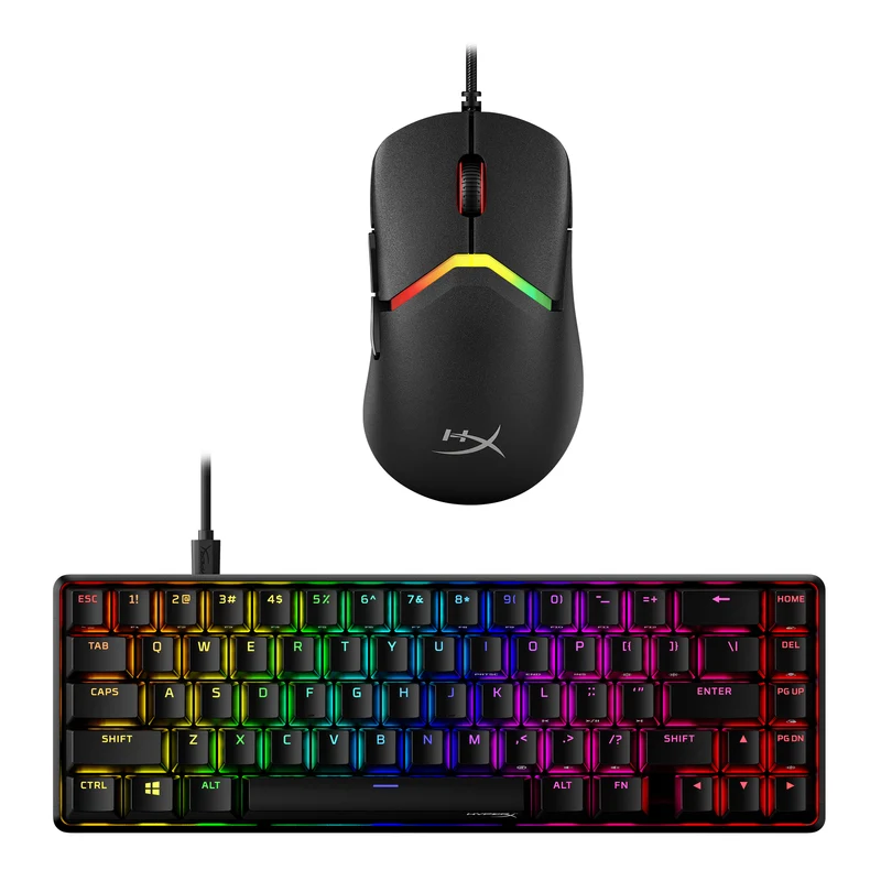 HyperX Bundle - Alloy Origins 65 Mechanical Keyboard, Pulsefire Saga Wired Mouse