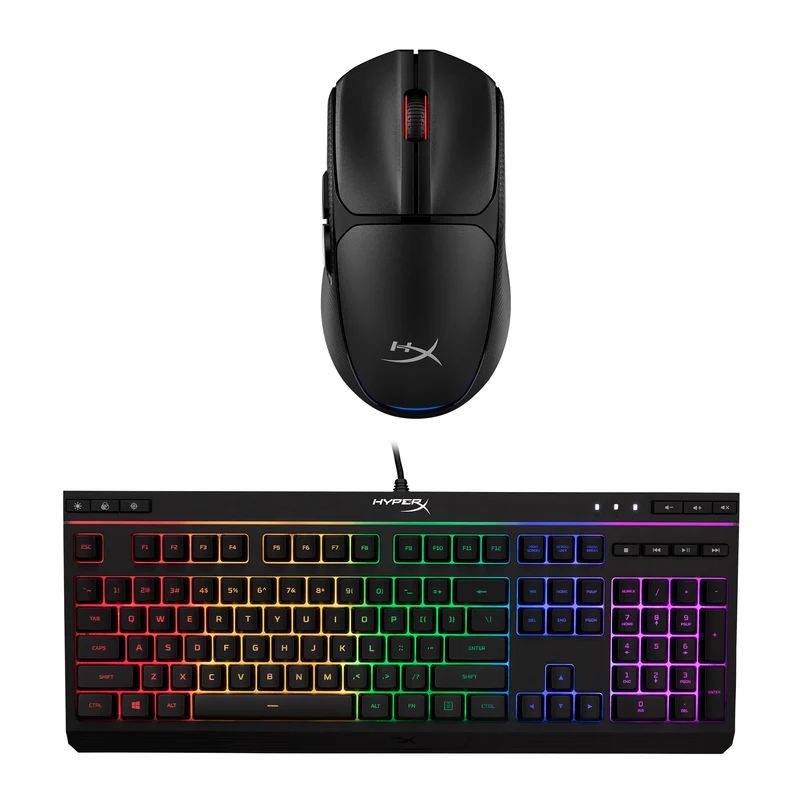 HyperX Bundle - Alloy Core Membrane Keyboard, Pulsefire Fuse Wireless Mouse