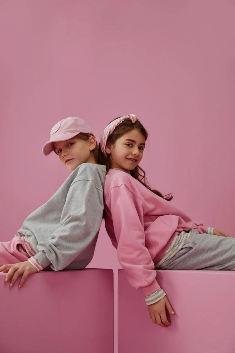 Écharpe Multifonction GOTS — Rose Bubblegum / Crème