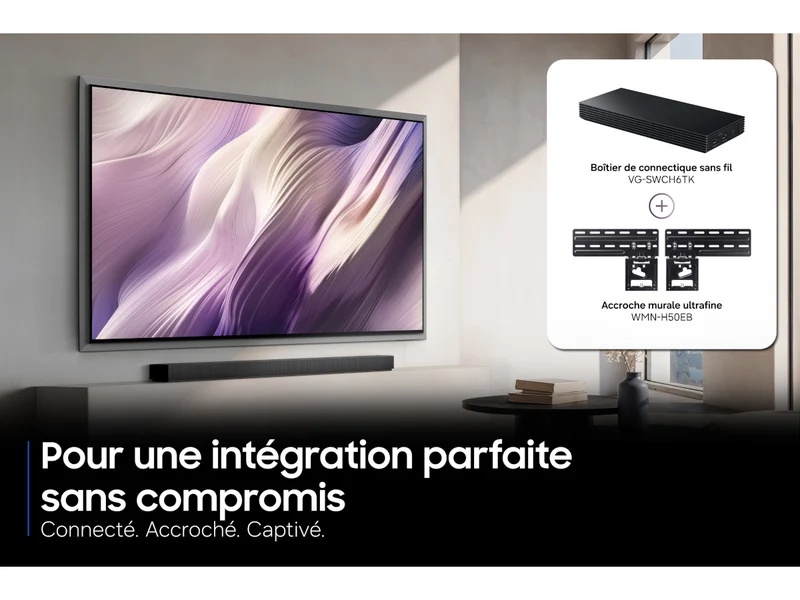 SAMSUNG TQ55S99H + BOITIER SANS FIL + FIXATION MURALE