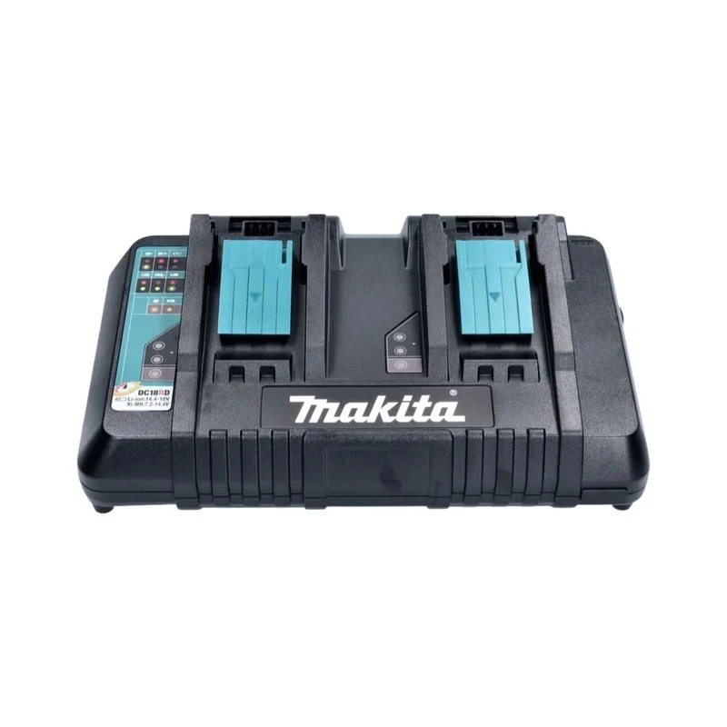 Pack 2 batteries + 1 chargeur double MAKITA 18V Li-Ion 5Ah + coffret MAKPAC 197629-2 - Déstockage