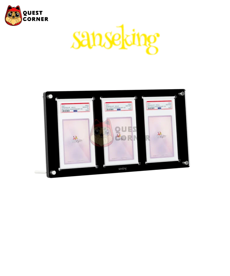 Cadre Acrylique pour 3 Cartes Gradées – 3 Slots Graded Card Display Frame – Sanseking