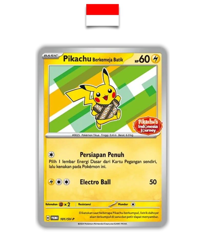 Carte Pokémon – Pikachu Batik Vert sealed 101/SV-P – Indonésien