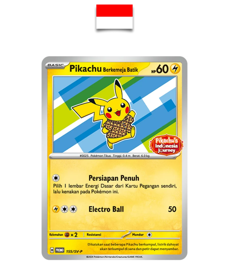 Carte Pokémon – Pikachu Batik Bleu sealed 155/SV-P – Indonésien