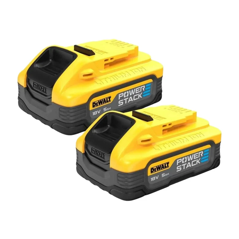 Pack 2 batteries + 1 chargeur DEWALT 18V Li-Ion 5Ah PowerStack XR DCB1104H2-QW - Déstockage