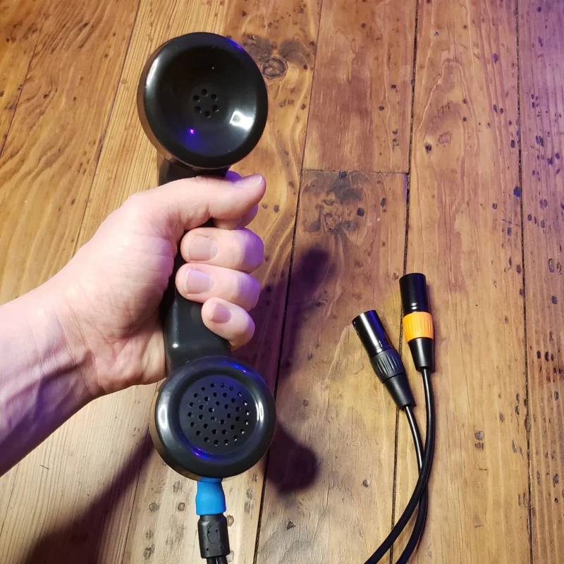 Lo-fi antique Phone Mic / 2 channel Dynamic Microphone / Stereo Payphone Microphone