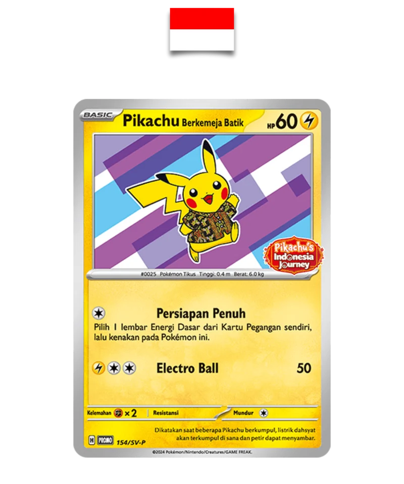 Carte Pokémon – Pikachu Batik Violet sealed 154/SV-P – Indonésien