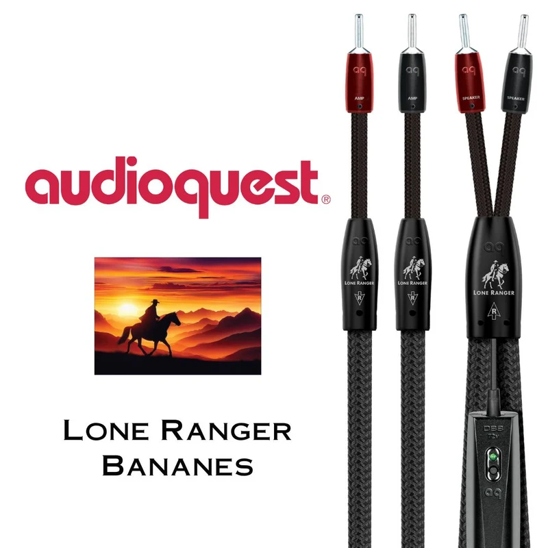 Audioquest Lone Ranger : Câbles d’enceintes acoustiques ZERO-Tech Mâle Bananes