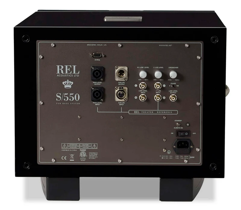 REL S/550 | Caisson de basses 550 watts Pure Classe D HP Graves 10''