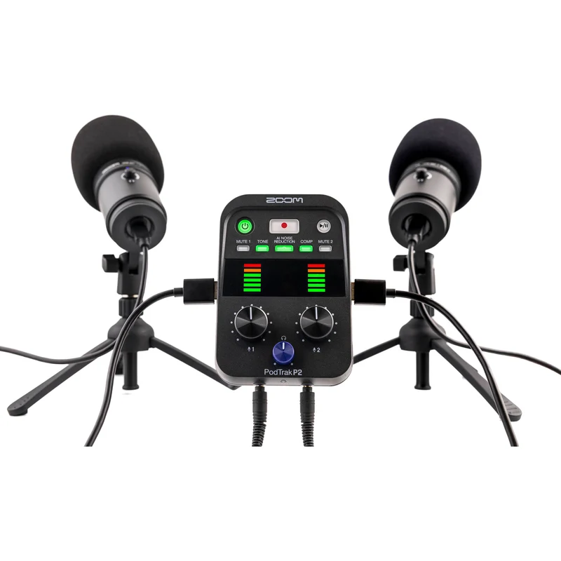 Zoom PodTrak P2 Dual USB Mic Recorder for Podcasters