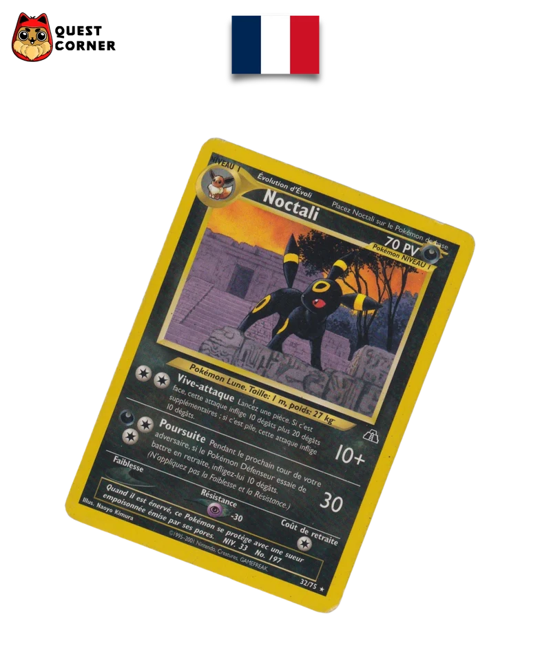 Carte Pokemon – Noctali 32/75 – Neo Discovery – Français – Played