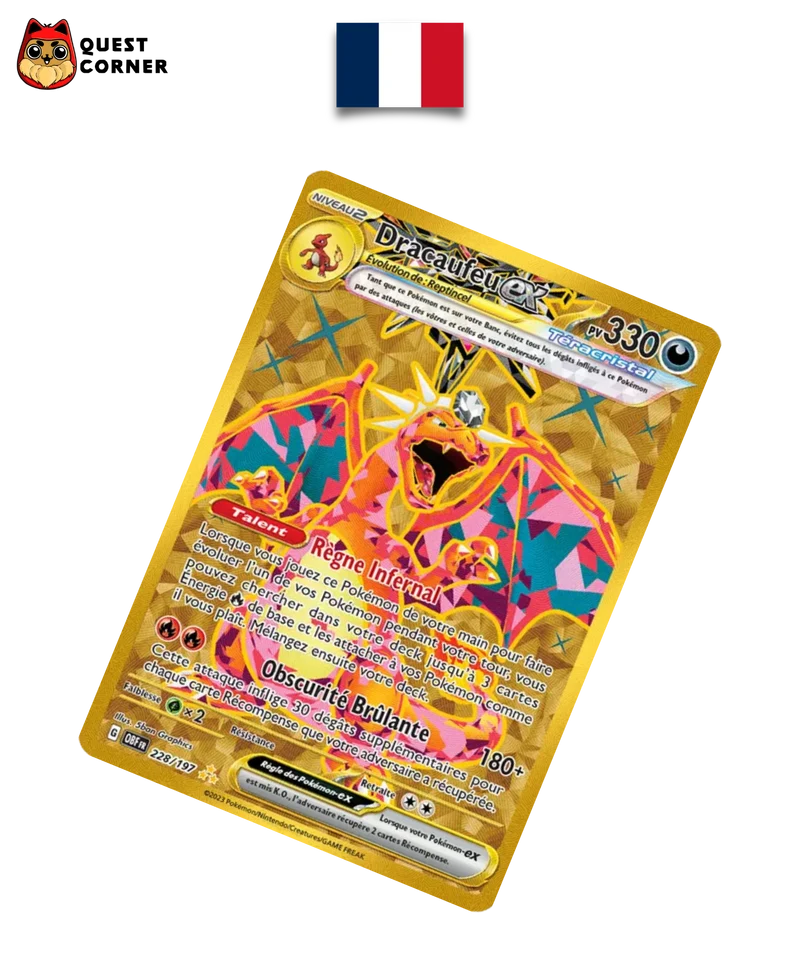 Dracaufeu ex 228/197 – Flammes Obsidiennes – Français – Ex