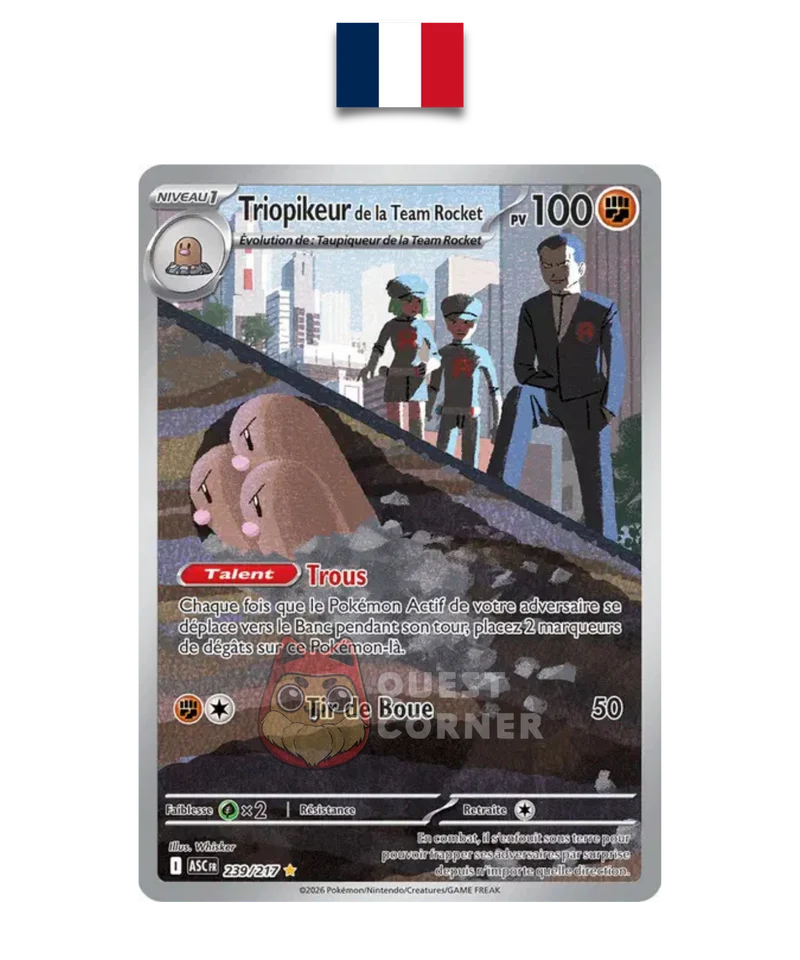 Carte Pokémon – Triopikeur de la Team Rocket 239/217 AR – ME2.5 - Français