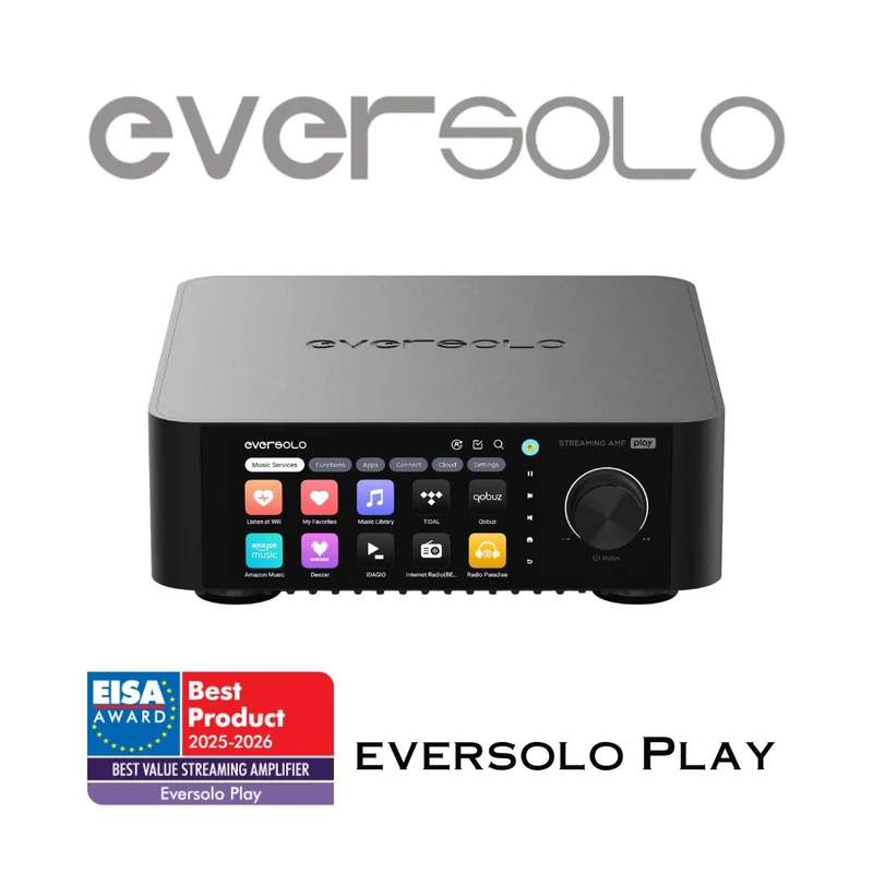 Eversolo Play – Amplificateur réseau Hi-Fi 2 x 60 W RMS avec HDMI et entrée phono