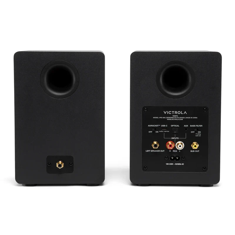 Victrola Tempo Bluetooth Bookshelf Speakers - set of 2 (Black)
