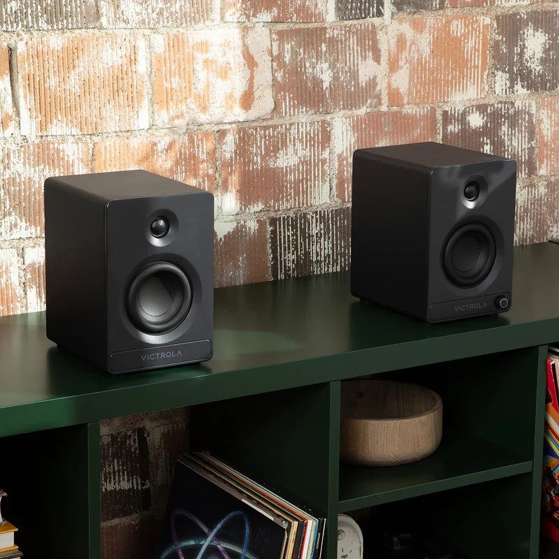 Victrola Tempo Bluetooth Bookshelf Speakers - set of 2 (Black)