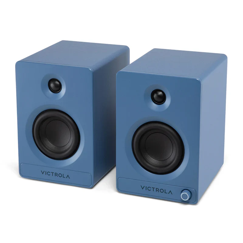 Victrola Tempo Bluetooth Bookshelf Speakers - set of 2 (Blue)