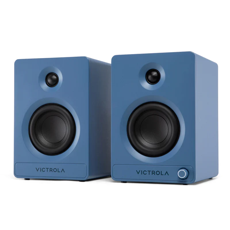 Victrola Tempo Bluetooth Bookshelf Speakers - set of 2 (Blue)
