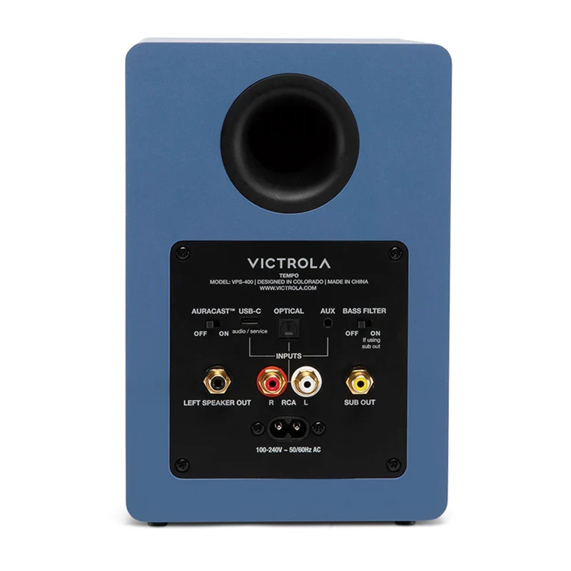 Victrola Tempo Bluetooth Bookshelf Speakers - set of 2 (Blue)