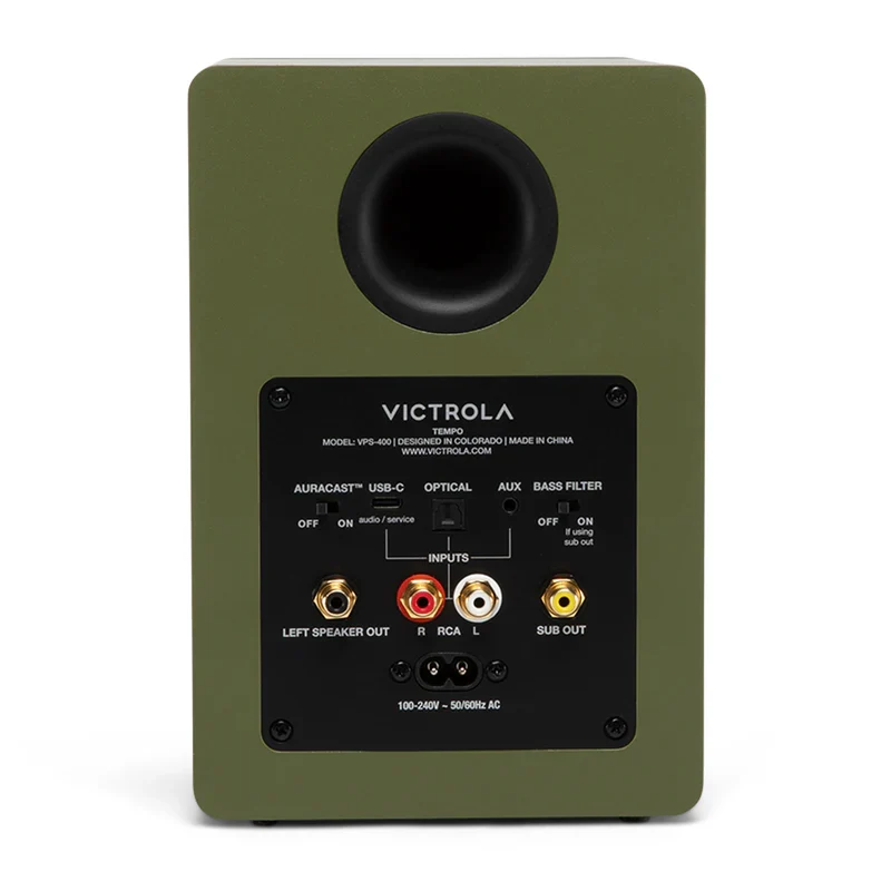 Victrola Tempo Bluetooth Bookshelf Speakers - set of 2 (Green)