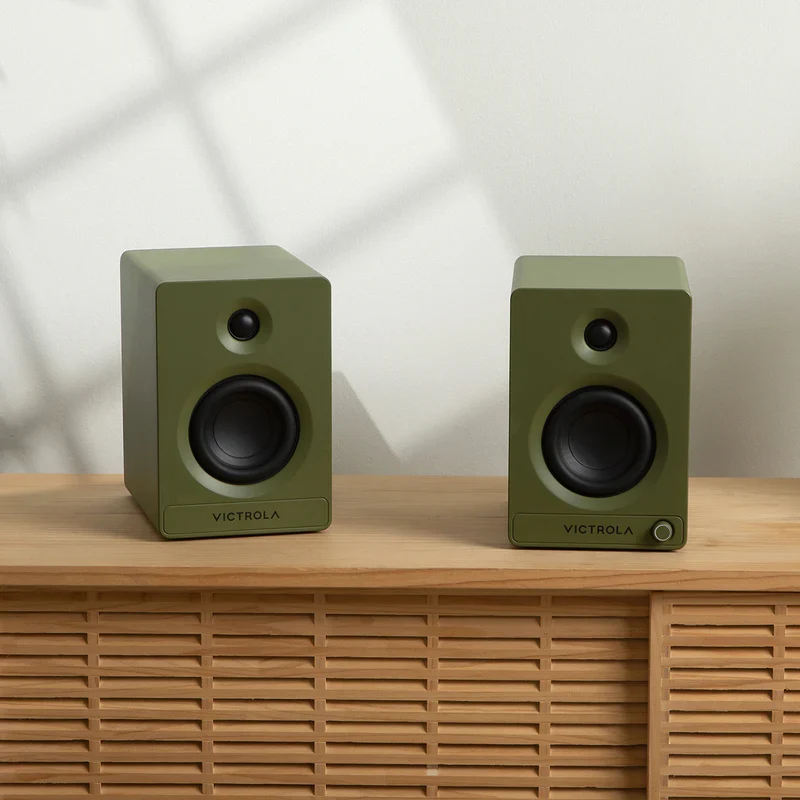 Victrola Tempo Bluetooth Bookshelf Speakers - set of 2 (Green)