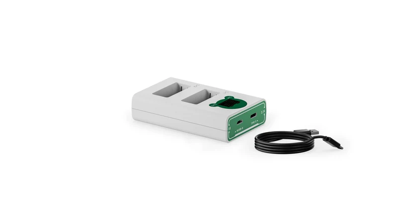Tilta Dual-Channel Charger for Canon LP-E17 Batteries, Ash Green