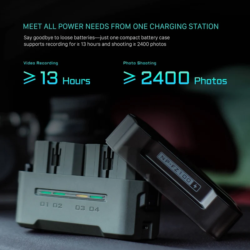 Tilta Portable Charging Station for NP-FZ100 (4 Channel) - Off White