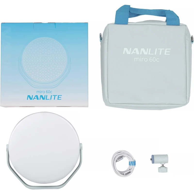 Nanlite miro 60c RGB Round LED Light Panel (Mint Blue)