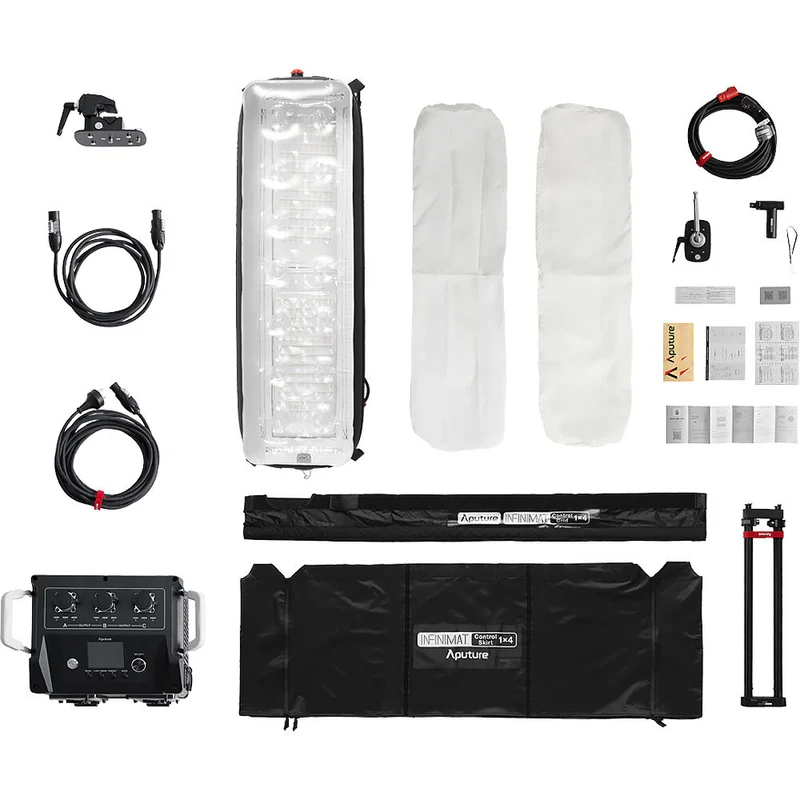 Aputure INFINIMAT LED with Clear Softbox & 400W Control Box Pack (1 x 4', Gold Mount)