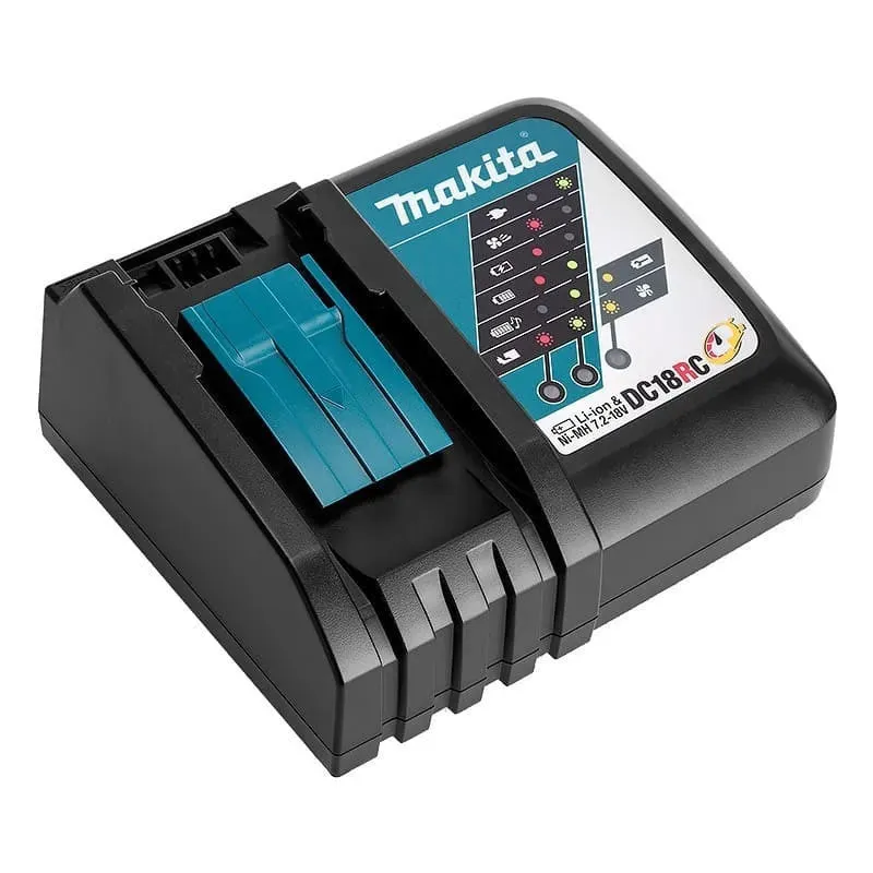 Pack 2 batteries + 1 chargeur MAKITA 18V Li-Ion 5Ah BL1850B + DC18RC - Déstockage