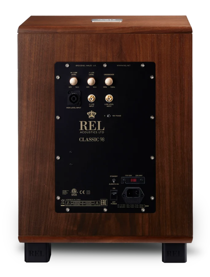 REL Classic 98 - Caisson de basses 300Watts avec haut-parleur de graves 10''