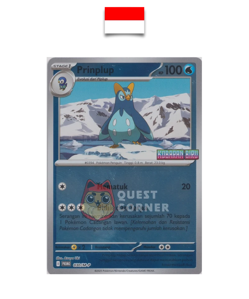 Carte Pokémon – Prinplouf 030/M-P – Reverse Holo – Promo Stamp – Kobaran Biru – Indonésien
