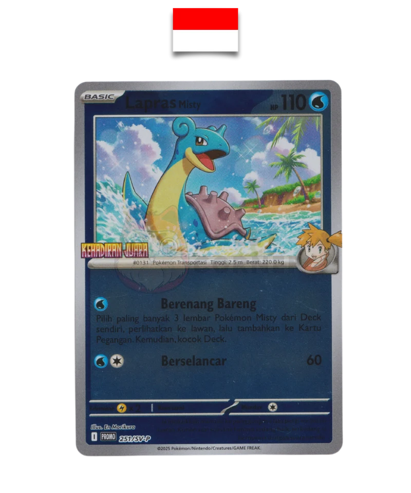 Carte Pokémon – Lokhlass (Ondine) 251/SV-P Promo Kehadiran Juara – Indonésien