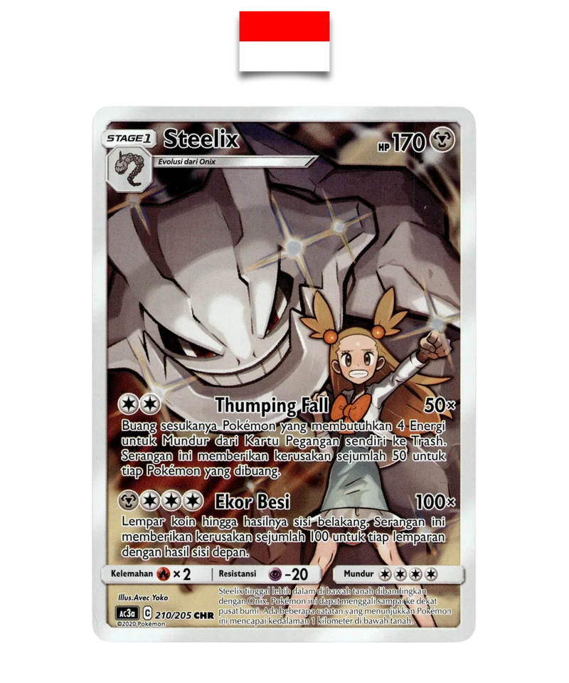 Carte Pokémon – Steelix 210/205 CHR – AC3a – Indonésien