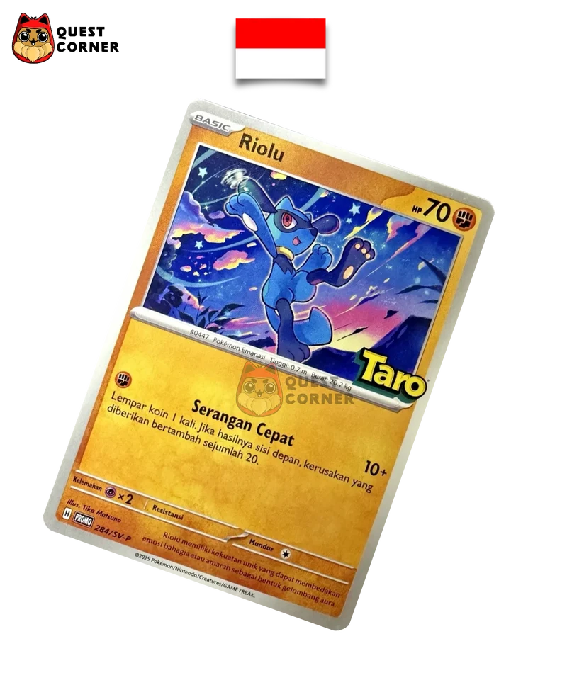 Carte Pokémon – Riolu 284/SV-P – Promo Taro – Indonésien