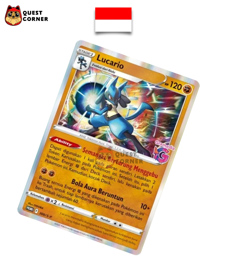 Carte Pokémon – Lucario 300/S-P – Promo Gramedia – Indonésien