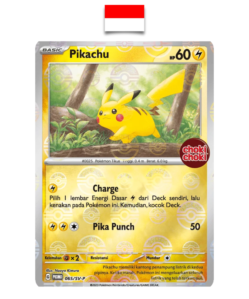 Pikachu 065/SV-P Promo Choki Choki Poké Ball – Indonésien – NM
