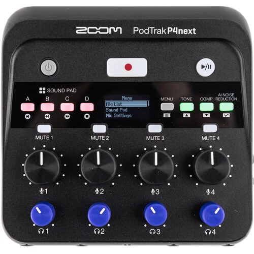 Zoom PodTrak P4next Portable Multitrack Podcast Recorder