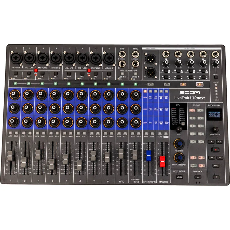 Zoom LiveTrak L12next 14x4 Digital Mixer and Recorder