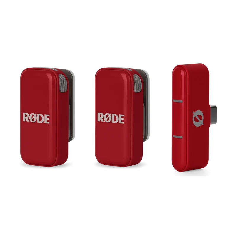 RODE Wireless Micro 2-Person Ultracompact Wireless Microphone System with USB-C Connector (2.4 GHz, Red)