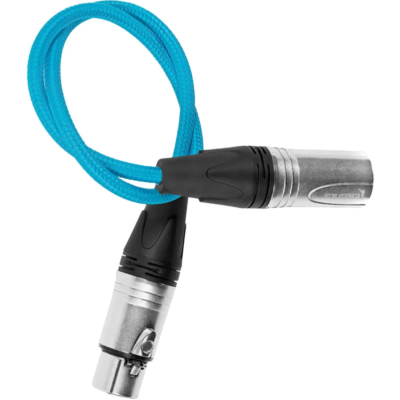 Kondor Blue 18" Male XLR to Female XLR Audio Cable for On-Camera Mics