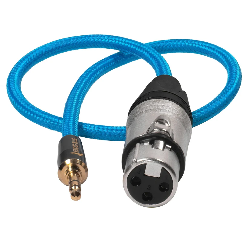 Kondor Blue 16" Female XLR to 3.5mm Male Mini TRS Blue Braided