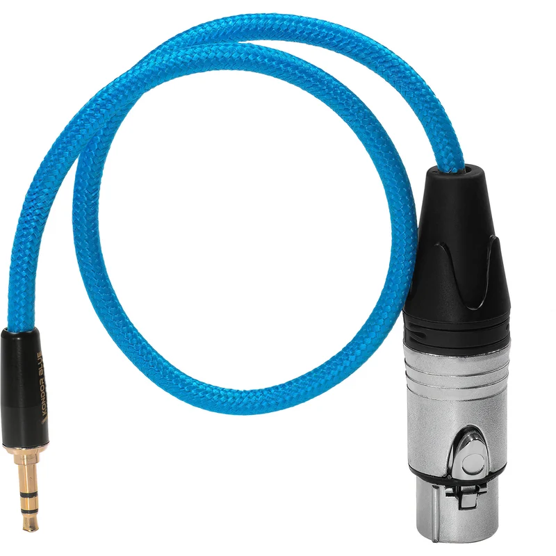 Kondor Blue 16" Female XLR to 3.5mm Male Mini TRS Blue Braided