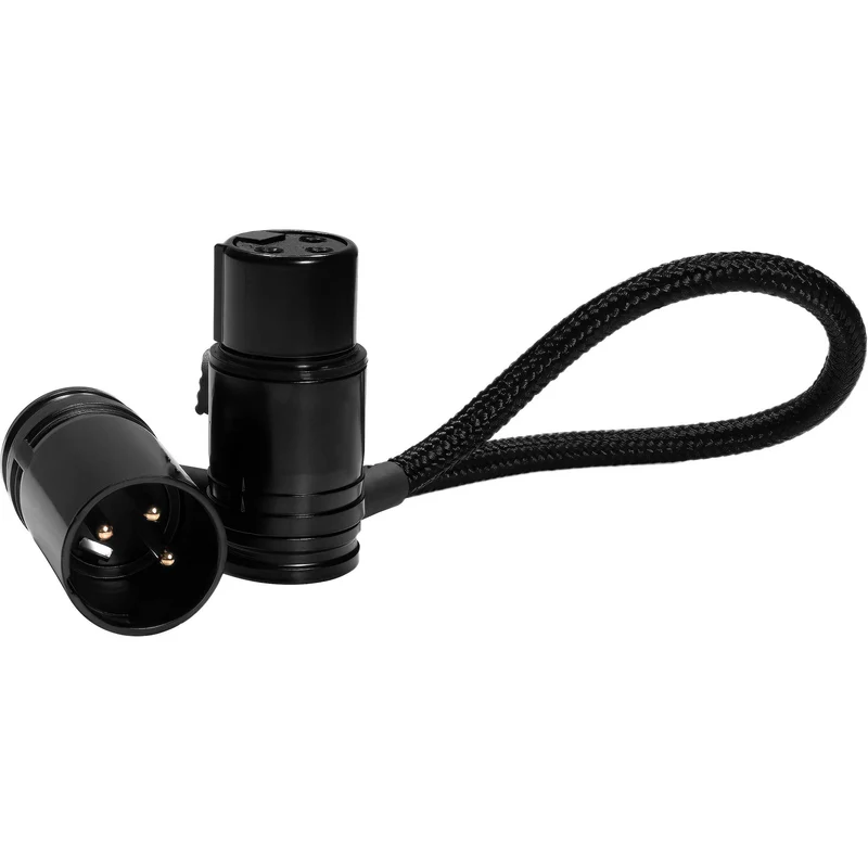 Kondor Blue 8” Straight Low Profile Right Angle XLR Cable (Raven Black)