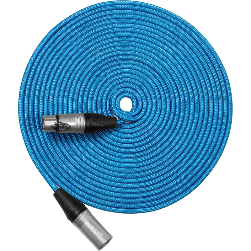 Kondor Blue Male XLR to Female XLR Audio Cable for Professional Balanced Sound (25 Feet)