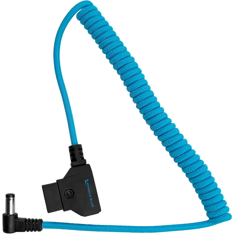 Kondor Blue D-Tap to DC Right Angle Coiled Cable (5.5 x 2.5mm) (Canon C70/Atomos)