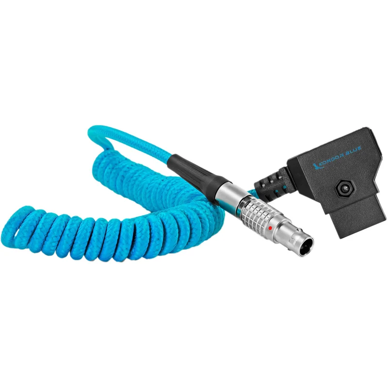 Kondor Blue D-Tap to LEMO 2 Pin 0B Male Power Cable for Z CAM, SmallHD, Teradek (Coiled)(Kondor Blue)
