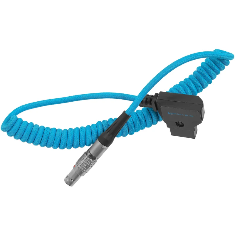 Kondor Blue D-Tap to LEMO 2 Pin 0B Male Power Cable for Z CAM, SmallHD, Teradek (Coiled)(Kondor Blue)