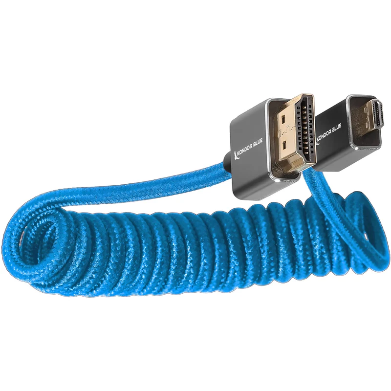 Kondor Blue Coiled Micro HDMI to Full HDMI (12-24") (Kondor Blue)