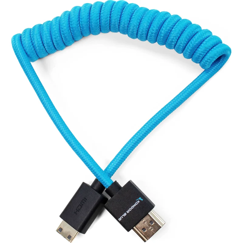 Kondor Blue Coiled Mini HDMI to Full HDMI (12-24")